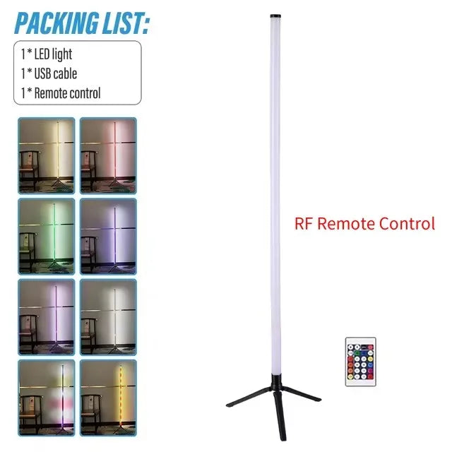 RGB floor lamp, RGB corner floor lamp, 1PC bedroom ambient lighting, Scandinavian style color changing dimming lamp