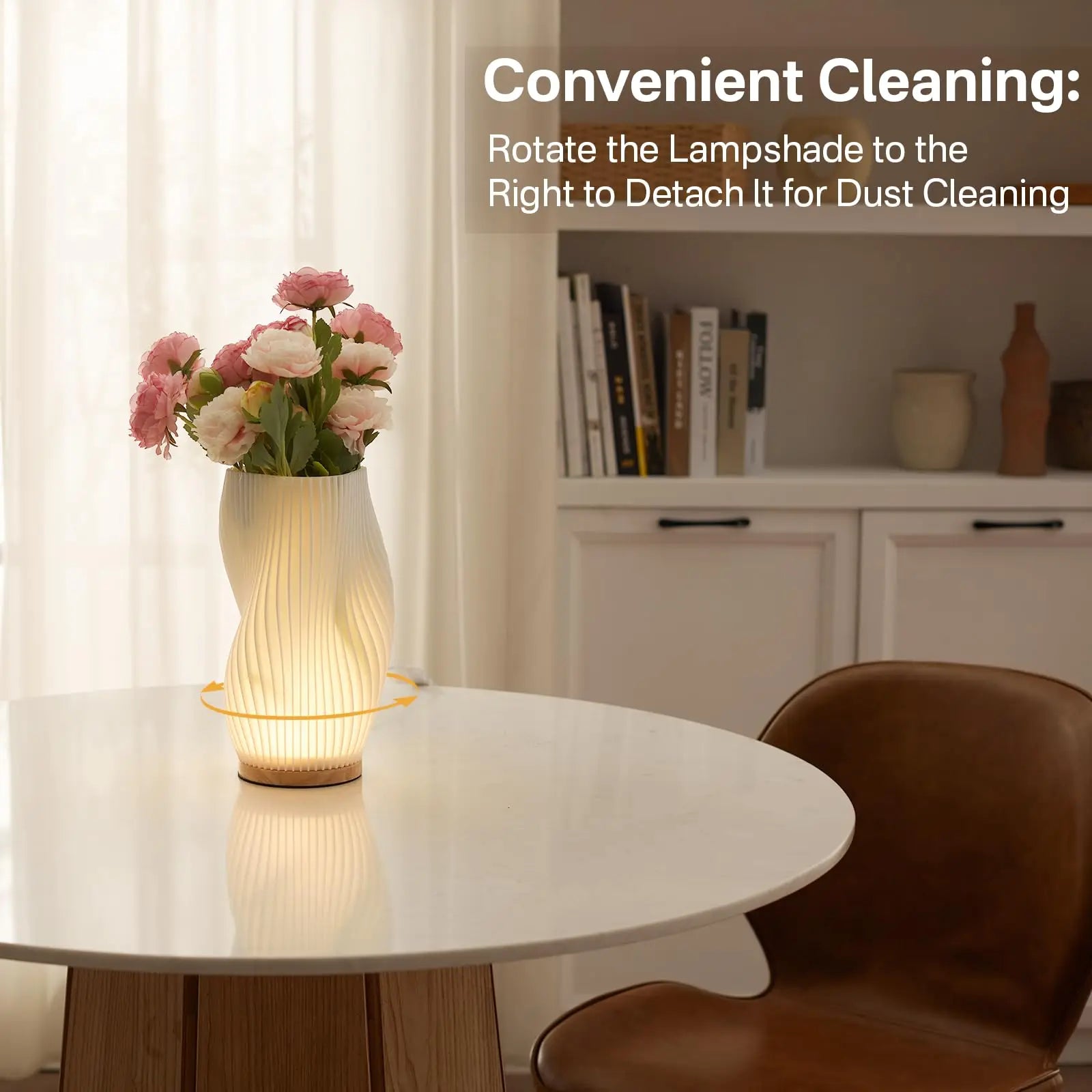 3D Desk Lamp Pleated Bedroom Bedside Lamp 3 Levels Dimmable Desk Lights LED Night Light Coffee Shop Card Seat Atmosphere Lamp