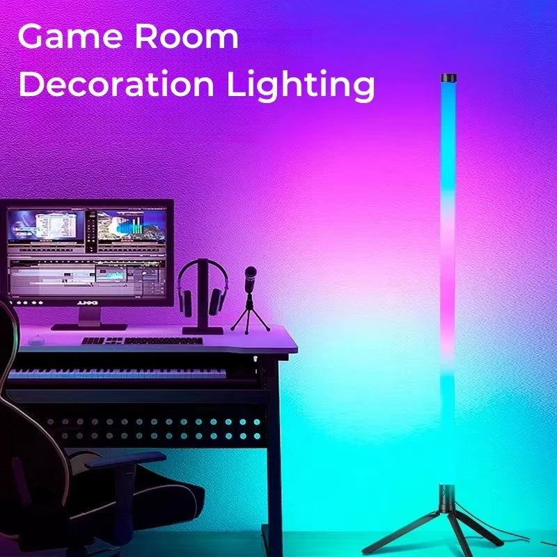 RGB floor lamp, RGB corner floor lamp, 1PC bedroom ambient lighting, Scandinavian style color changing dimming lamp