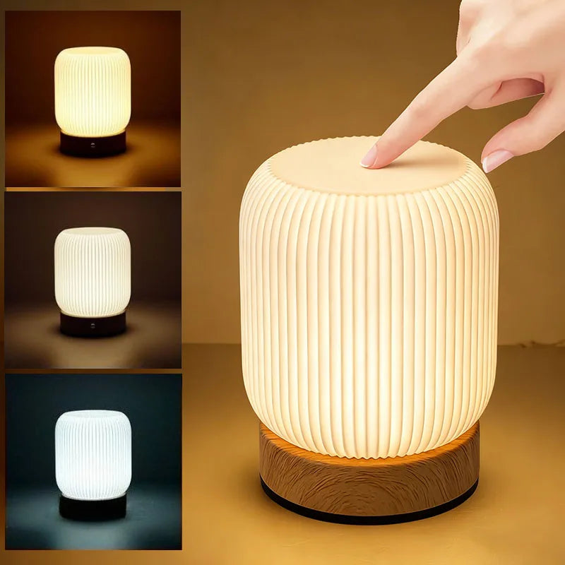 Night Light Touch Lamp for Bedrooms Living Room Portable Dimmable 3 Color Temperatures Bedside Lamps Rechargeable Table Lights