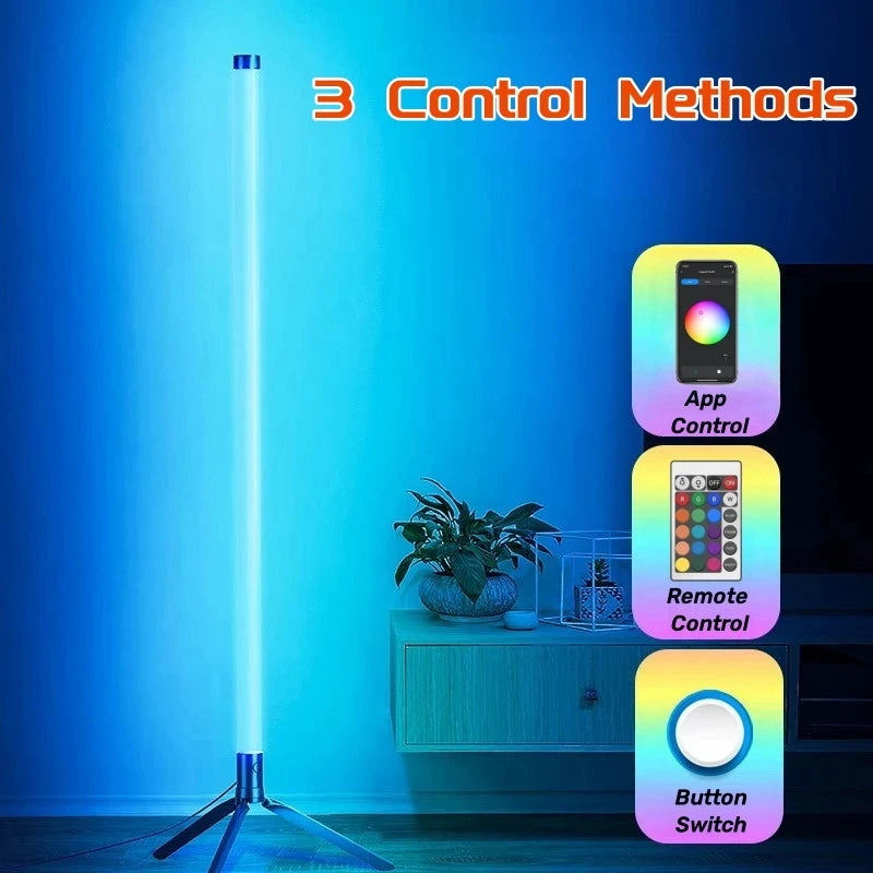 RGB floor lamp, RGB corner floor lamp, 1PC bedroom ambient lighting, Scandinavian style color changing dimming lamp