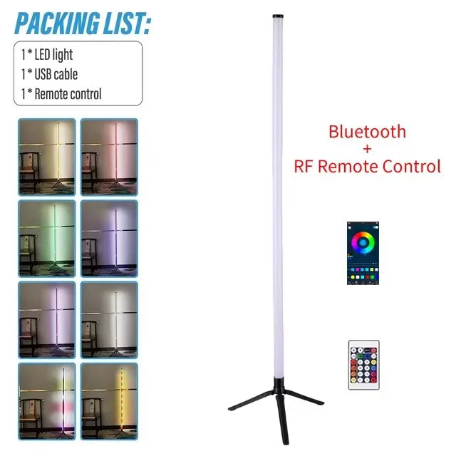 RGB floor lamp, RGB corner floor lamp, 1PC bedroom ambient lighting, Scandinavian style color changing dimming lamp