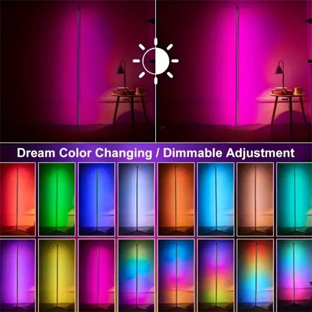Smart Led Living Room Floor Lamp Rgb Corner Floor Lamp Music Synchronization Application Program Control Suit for Living Room
